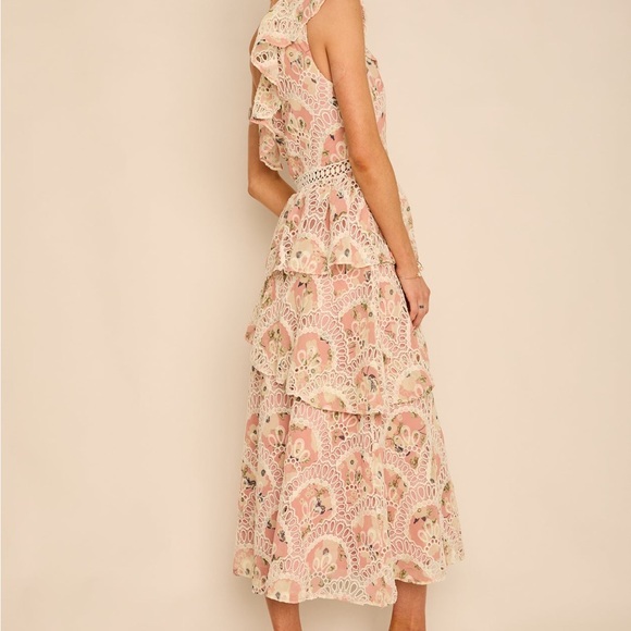 One-Shoulder Ruffle Lace Dress - Picture 2 of 3